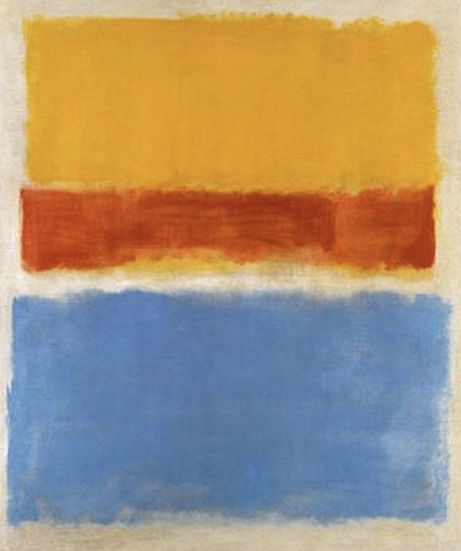 Abstract painting with blocks of colour